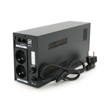 ДБЖ Ritar E-RTM-LI-1200 720 Вт (200 Вт), РК-дисплей, AVR, 3 шт., 2xSCHUKO розетка, акумулятор LiFePO4 x 25.6V154WH, металевий корпус (305*85*141) 5 кг (372*278*440) Зображення