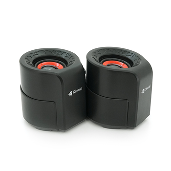 Колонки 2.0 Kisonli A-909 для ПК та ноутбука, USB + 3.5mm, 2x3W, 20Hz-20KHz, 190х95х110mm, black Зображення