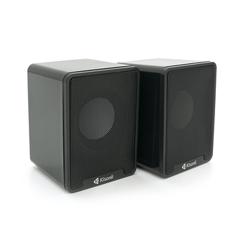 Колонки 2.0 Kisonli K100 для ПК та ноутбука, USB + 3.5mm, 2x3W, 20Hz-20KHz, 80х80х100mm, black Зображення