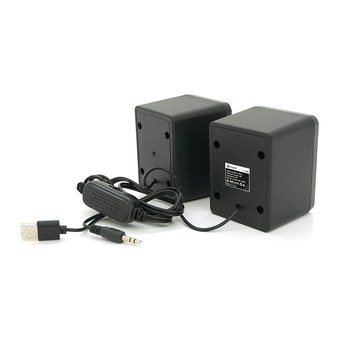 Колонки 2.0 Kisonli L-1040 для ПК та ноутбука, USB + 3.5mm, 2x3W, 20Hz-20KHz, 20X11X13mm, black Зображення