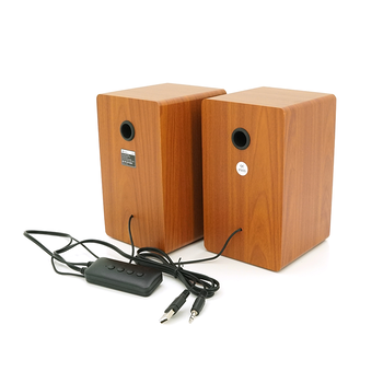 Колонки 2.0 Kisonli X23 для ПК та ноутбука, USB + 3.5mm, 2x5W, 30Hz-15KHz, 110 х 127 х 183mm, Black Изображение