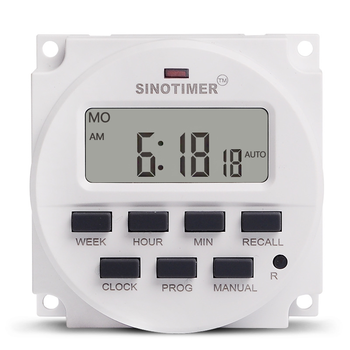 Таймер тижневий Sinotimer TM618H-3, програмований, 16А, 24V, 60х60х30 мм Зображення