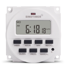 Таймер тижневий Sinotimer TM618H-3, програмований, 16А, 24V, 60х60х30 мм Зображення