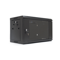 Шафа Merlion 6U, 600*350*367 (Ш*Г*В) мм загартоване скло, чорна, сталь 1,2мм, із замком (у розібраному вигляді!!!), Black Зображення