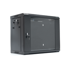 Шафа Merlion 9U, 600*350*500 (Ш*Г*В) мм загартоване скло, чорна, сталь 1,2мм, із замком (у розібраному вигляді!!!), Black Изображение