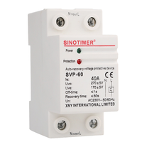 Захисне реле з контролем напруги SVP-60, 40A, LED-індикація, 220В, на DIN-рейку 2P Зображення