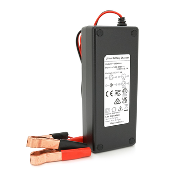 Зарядний пристрій для акумуляторів Li-ion 25.2V,6S,4A, крокодили. індикація, 172x72x40mm Изображение