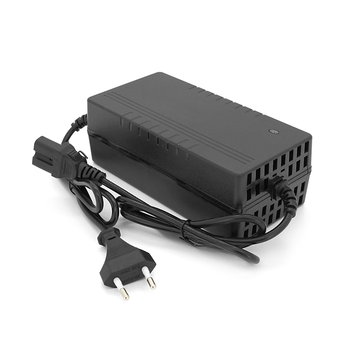 Зарядний пристрій для акумуляторів LiFePo4 36V (43.8V), 12S, 5A, штекер Triangle plug (T-tipe/C13/IEC) з індикацією. Зображення