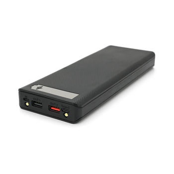 Power bank Voltronic M10-PD під 10х18650, flashlight, Output:5V-3A/9V-2A/12V-1.5A, Micro-USB, Type-C, Digital display, ABS, PVC, Black, BOX Изображение