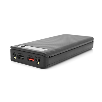 Power bank Voltronic M8-PD під 8х18650, flashlight, Output:5V-3A/9V-2A/12V-1.5A, Micro-USB, Type-C, Digital display, ABS, PVC, Black, BOX Изображение