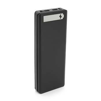 Power bank Voltronic L10 під 10х18650, Flashlight, Output: 5V-2A, Micro-USB, Type-C, Digital display, ABS, PVC, Black, BOX Зображення