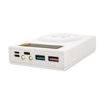 Power bank Voltronic CX4-PD-QIMagnetic під 4х18650, Magnetic Wireless Charger, Output:22.5W, Micro-USB, Type-C, Lightning, ABS, PVC, White, BOX Зображення
