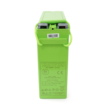 Акумуляторна батарея MONBAT FRONT TERMINAL 12MVR100 AGM 12V/100 Ah, 398x110x286 мм, 32,9 кг Зображення