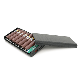 Портативний Power Bank 18W для роутерів, Output: USB 5V/2A, DC9V,2.7A/12V1.5A, 21000mAh(7*3000mAh), 155х75х23мм, 460грам, Black, BOX Зображення