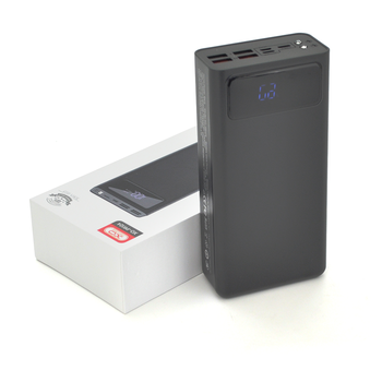PowerBank XO-PR124-40000mAh, Input: 5 V/2A, (Micro, Type-C, Lightning), Output: 5 V/2 A, (4xUSB, Type-C), Q16, plastic, black Зображення