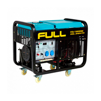 Генератор дизельний FULL FDL13500SE, 1-фазний 230V, 50Hz, 13.75kVA/11kW, бак 25 л, витрата 3,5 л/год, пуск: ручний/стартер, 910х578х668 мм, 190 кг Зображення