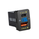 АЗУ FPUV-B, PD+QC3.0, Type-C: 30W, 5V-3A/9V-3A/12V-2.5A, USB: 18W, 5V-3.4A/9V-2A/12V-1.5A, 33x23mm, LED Blue, Black Изображение