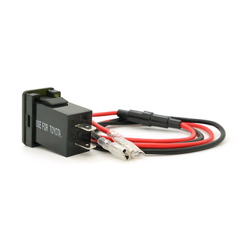 АЗУ FPUV-B, PD+QC3.0, Type-C: 30W, 5V-3A/9V-3A/12V-2.5A, USB: 18W, 5V-3.4A/9V-2A/12V-1.5A, 33x23mm, LED Blue, Black Изображение