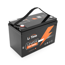 Аккумуляторная батарея LiFePO4 Li-TIME 12.8V 100Ач 1280Wh,(100/100A), BASIC, M8, до 6000 циклів, 329*172*214mm Изображение