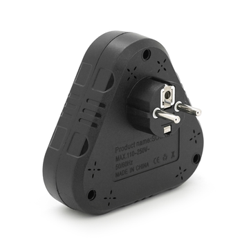 Розетка трійник із заземленням F202-Black, 2 розетки+3USB(1А), 2500W, 10A, 110-250V~Max, Blister Изображение
