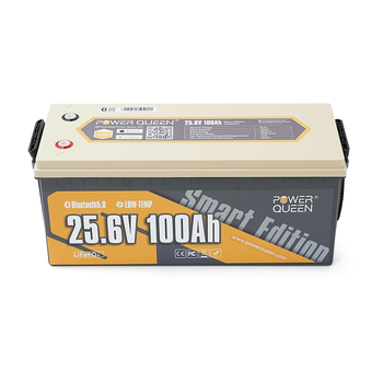 Акумуляторна батарея LiFePO4 Power Queen 25.6V 100Ah BT, 2560Wh, BMS 100A, BASIC-BT, ≥4000 циклів, 532*207*215mm, 21 kg Зображення