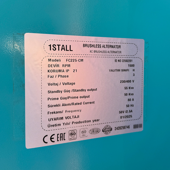 Дизельний генератор OYAL OYB-55 BAUDOUIN 4M06G55-5 55KVA/48KW, Альтернатор OYL224D, витрата 75% навантаження - 8,8 літрів/год, 230/400 В, 50 Гц (AVR+ATS), 2400x1000x1500 мм, 1050 кг, 170 л Изображение
