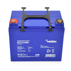 Акумуляторна батарея MERLION EURO AGM MLTS12330M6 12 V 33 Ah (195 x 130 x 155 (165)), 9.7 kg Blue ( ліворуч), Q1 Зображення