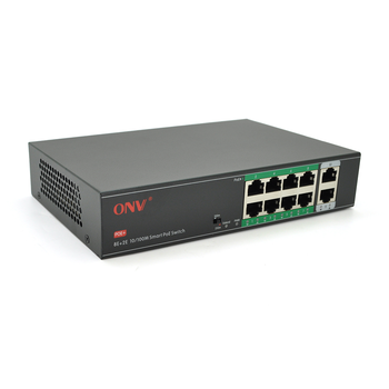 8ми портовий PoE комутатор з автоперезапуском ONV-H1108PSD, 8хРоЕ 100 Мбіт + 2хUplink 100 Мбіт до 250м, IEEE802.3af/at, загальна потужність120 Вт Изображение