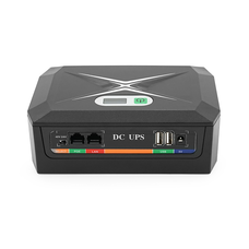 ДБЖ UPS-60W DCP-60W-17 для роутерів/комутаторів/PON/POE-430(15-24V), 5/9/12V, 17600мAh(8*2200MAh), USB 3.0, Black, BOX Зображення
