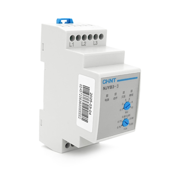Реле контролю фаз CHINT NJYB3-3 AC380V, 3F3P, Захист U- (0,7~0,95) *Us, Затримка 0,1~10с, Захист обриву фаз, Ue240/415V, Ie0.75/0.47, 1CO+1NO Изображение