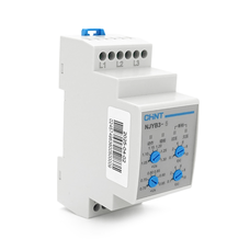 Реле контролю фаз CHINT NJYB3-5 AC380V, 3F3P, Захист U+(1,05~1,3)*Us/U-(0,7~0,95)*Us,Затримка 0,1~10с,Захист обриву/послідовності фаз, Ue240/415V,Ie0.75/0.47, 1CO+1NO Изображение