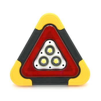Знак аварійної зупинки Suitu ST-1101L-S. АКБ 2000 мА · год. 42 LEDs та COB-ліхтар. Заряджається від сонячної панелі та USB. 5 режимів. 27×27×27 см. Зображення