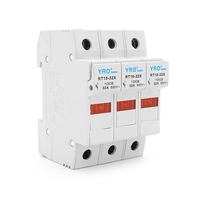 Корпус під плавкий запобіжник YRO RT18-32/3P, 32A, 500/690V, зі світловим індикатором, DIN, під запобіжник 10*38mm,контакти мідь  78*52.8mm Зображення