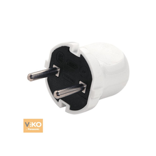 Вилка VIKO без заземлення (mimoza) 7.5А 260V, White. ПВХ Зображення