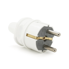 Вилка VIKO Євро пряма із заземленням. 16А 260V, White. ПВХ Зображення