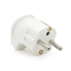 Вилка VIKO Євро кутова із заземленням. 16А 260V, White. ПВХ Зображення