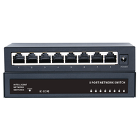 Комутатор Merlion MG1008 8 портів Ethernet 10/100/1000 Мбіт/сек. метал DC 5V 2А. Блок живлення у комплекті Зображення
