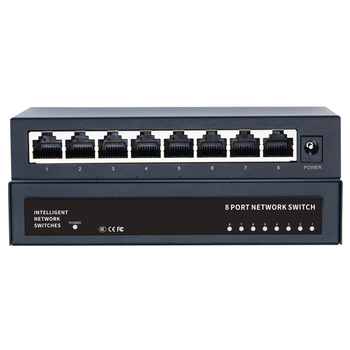 Комутатор Merlion MG1008 8 портів Ethernet 10/100/1000 Мбіт/сек. метал DC 5V 2А. Блок живлення у комплекті Изображение