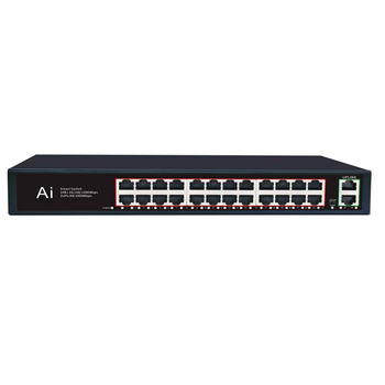 Комутатор Merlion MG1026 26 портів Ethernet 10/100/1000 Мбіт/сек. метал AC220V. Зображення