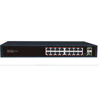 Комутатор Merlion MG1016S 16 портів RJ45 Ethernet + 2 SFP 10/100/1000 Мбіт/сек. метал AC220V. Зображення