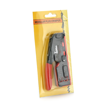 Інструмент HT-718 для обтискання, RJ-45 (8P8C) та RJ-12 (6P6C), 6P/8P + обрізка наскрізних конекторів зачищення зовнішньої ізоляції кабелю Зображення
