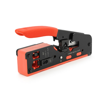 Інструмент HT-718 для обтискання, RJ-45 (8P8C) та RJ-12 (6P6C), 6P/8P + обрізка наскрізних конекторів зачищення зовнішньої ізоляції кабелю Зображення