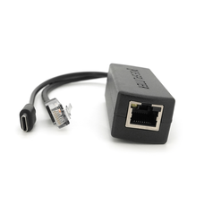 POE спліттер AOT-0524 48V-5V, RJ45, Type-C (10/100Мбіт, Вхід-48V/Вихід 5V 2.4А) Изображение