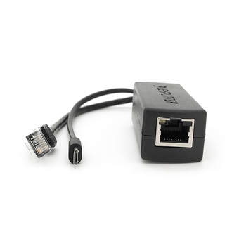 POE спліттер AOT-0524 48V-5V, RJ45, Mini-USB (10/100Мбіт, Вхід-48V/Вихід 5V 2.4А) Зображення
