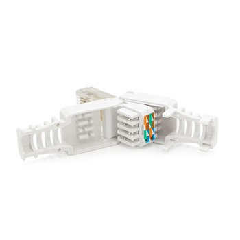 Конектор RJ-45 швидкого монтажу 8P8C UTP Cat-5 (розбірний, безінструментальний) білий, ціна за 1 шт. Изображение