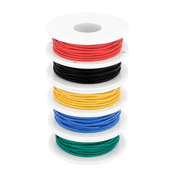 Кабель силіконовий луджений AWG 26 26AWG/0,15квМ/600В, 5*10 метрів, CU, вологостійкий, термостійкий, multikolor, 400*300*300mm, BOX Зображення