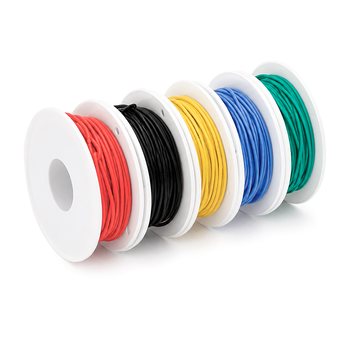 Кабель силіконовий луджений AWG 24 24AWG/0,2квМ/600В, 5*10 метрів, CU, вологостійкий, термостійкий, multikolor, 400*300*300mm, BOX Изображение