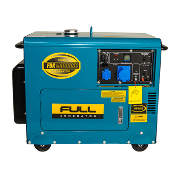 Дизельний генератор FULL FDK10000SC, 1-фазний 230V, 50Hz, 9.4kVA/7.5kW, бак 30 л, витрата 2 л/год, ручний/стартер (без АКБ), 900х520х700 мм, 170 кг Изображение