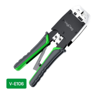 Інструмент VegGieg V-E113 для обтискання RJ-45 (8P8C) та RJ-12/11 (6P6C) 4P4C, Чорно/Зелені Q10 Зображення