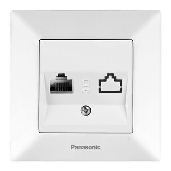 Розетка Panasonic Arkedia Slim комп'ютерна RJ45 CAT6e, біла Зображення